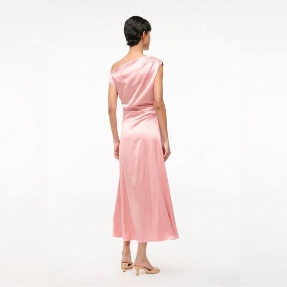 STAUD Phare Silk Dress in Rose Size: 12, NWT - Picture 2 of 16